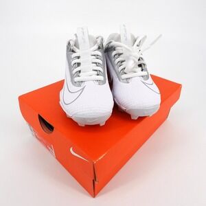 Nike Vapor‎ Edge Shark 2 BG Football Cleats White Silver Size 10C Toddler NEW